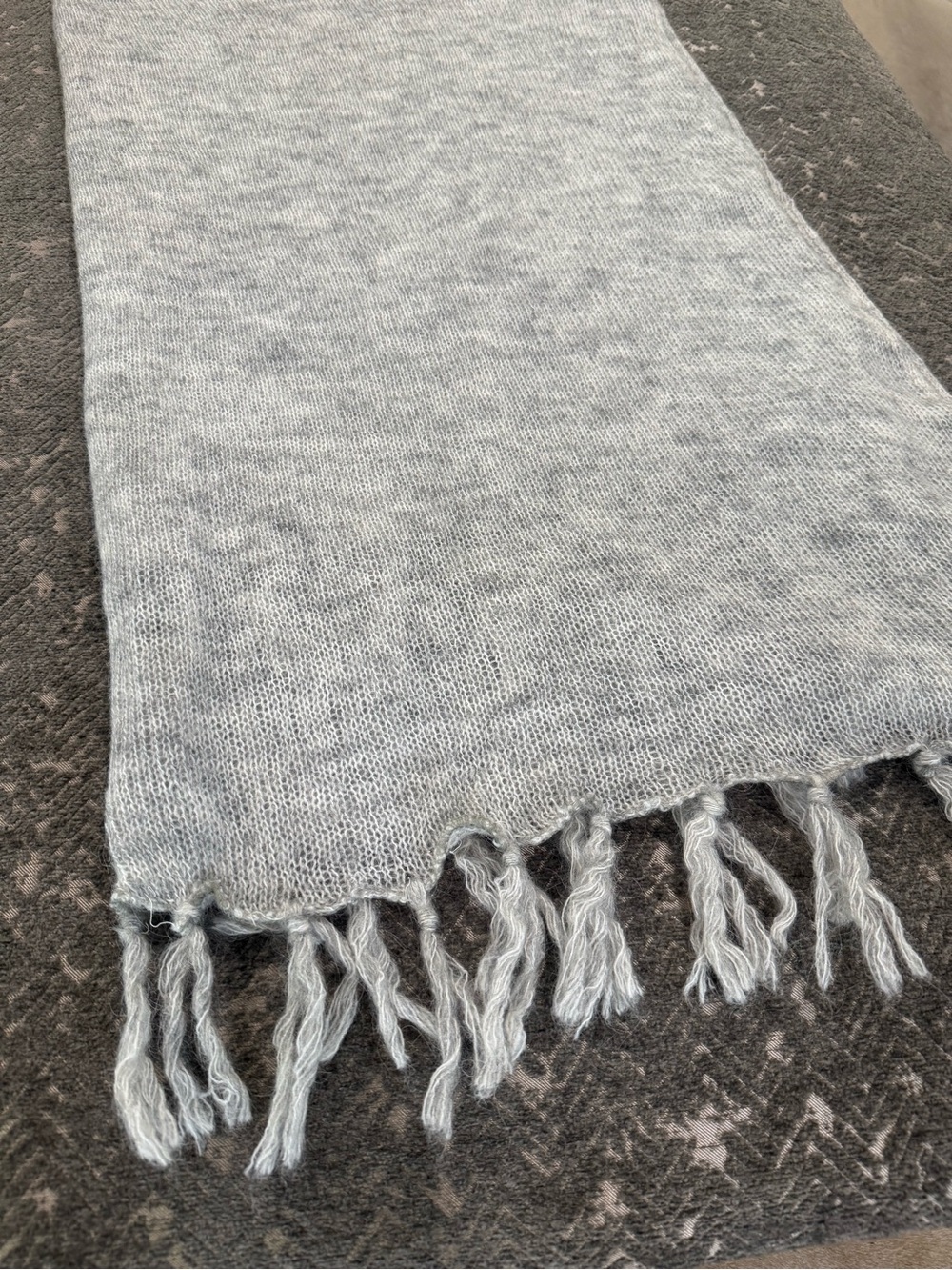 NWT Ethan Allen Mohair Throw In Anthracite (Gray)